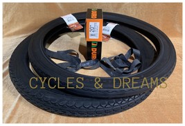 ALL BLACK VINTAGE STINGRAY SLICK &amp; DIAMOND S2 TIRES 20 X 2.125, BUNDLE - £48.46 GBP