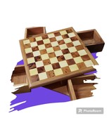 Rare Juniper Wood Chess Board Rotating Handmade | Thuya Wooden Chess Set  - £93.64 GBP