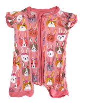 Little Sleepies Boho Bunnies Pink Romper Zippy Viscose Bamboo Pajamas 0-... - £17.71 GBP