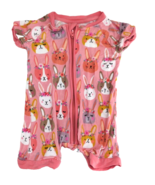 Little Sleepies Boho Bunnies Pink Romper Zippy Viscose Bamboo Pajamas 0-... - £17.71 GBP