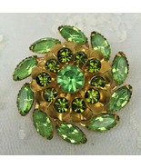 Gorgeous Green Floral Brooch 2” in Diameter - £16.46 GBP