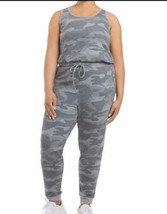 Danskin Womens Soft Brushed Fleece Jumpsuit Color Grey Camo Size XS - £62.93 GBP