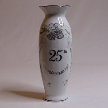 Vintage Rare Signed Lefton China 25th Anniversary Vase 6.5 Inch Tall 050... - £9.30 GBP