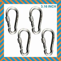 4 PCS 3.16" 316 Stainless Steel Carabiner Clips Heavy Duty Lock Snap Spr... - $11.40