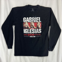 Gabriel Iglesias Fluffy World Tour Long Sleeve Men&#39;s Black Tee Shirt Uni... - $15.19