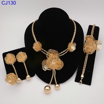 Fashion Bridal Jewelry Sets Crystal Necklace Bangle Ring Luxury Wedding Earrings - £42.36 GBP