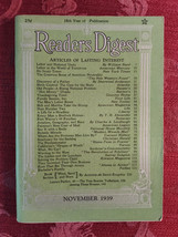 Readers Digest November 1939 Sherwood Anderson Antoine de Saint Exupery - £13.15 GBP