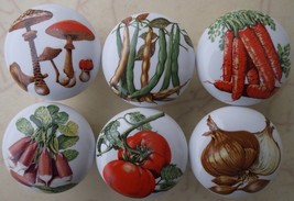 Ceramic Cabinet Knobs Vegetable Tomato Carrots Mushroom onion Produce (6) #3 - £19.78 GBP