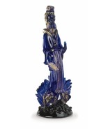 Murano Glass Kwanyin Figurine Cobalt Blue Clear Black - $8,995.00