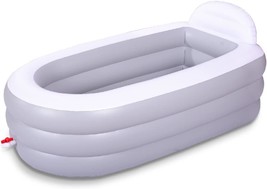 Inflatable Bathtub For Adults, 65&quot;×34&quot;×28&quot; Foldable Portable Bathtub, Bl... - £70.35 GBP