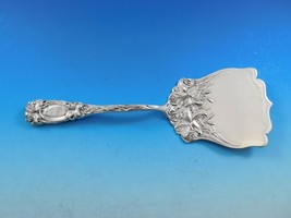 New Art by Durgin Sterling Silver Waffle Server with Lilies 9&quot; Vintage Floral - $1,790.91