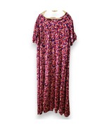 Woman Within Plus Size 18/20 Floral Boho V-Neck Crinkle Dress – New No Tags - £11.90 GBP