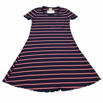 Mossimo Dress Womens XS Blue Red Stripe Casual Short Sleeve A Line Outfit - £18.02 GBP