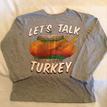 Place shirt Size 7 8 Medium Lets talk turkey long sleeve top gray - £11.15 GBP