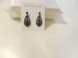 Michael Kors 1-5/8&quot;Black Tone Jet Stone Pave Starburst Drop Earrings A827$115 - £36.53 GBP