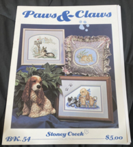 Stoney Creek Paws &amp; Claws Counted 13 Cross Stitch Dog Cat Patterns Booklet 54 - £3.73 GBP