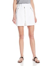 NWT 7 For All Mankind Seven 26 white denim mini skirt zippers short A-line - £68.97 GBP