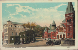 Postcard Connecticut Norwich Union Square 1910 5.5 x 3.5 &quot; - £6.10 GBP