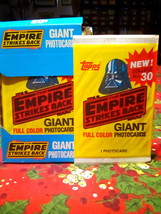 Star Wars Empire Strikes Back ONE Trading Card ONE 1980 GIANT Photocard Wax Pack - £18.32 GBP