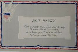 Patriotic Red White Blue US Eagle Flag Best Wishes Postcard Liberty Seri... - $5.66
