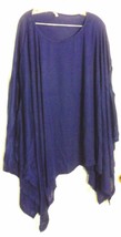 Lucky Royal Blue Lightweight Poncho with Armholes One Size Fits All 40&quot; ... - £28.85 GBP