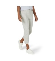 Lee Women&#39;s Knit Pants High Rise Straight Leg Cropped Light Grey Size 18 M - £20.66 GBP