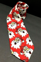 Christmas Neck Tie  Crazy Santas Red Mens Holiday Santa Novelty Fun Ugly - £9.74 GBP