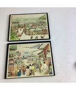 2 Japanese Watercolor Pictures- Hong Kong Souvenir &amp; Stanley Main Street... - $363.83 MXN