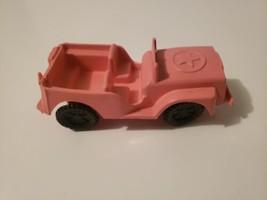 Vintage Pink Plastic Military Style JEEP Marked No. 702 Made In Hong Kon... - $14.65