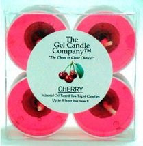 4 Pack of Cherry Scented Gel Candle Mineral Oil Based Tea Lights hand poured in  - £3.83 GBP