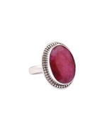 925 Sterling Silver Hallmark Natural Ruby Gemstone Festival Ring Gift Fo... - £33.23 GBP+
