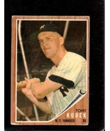 1962 TOPPS #430 TONY KUBEK VG YANKEES *X114190 - $8.09