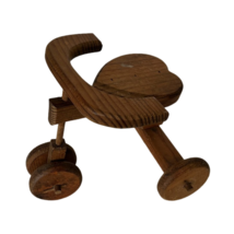 Vintage Handmade Wooden Doll Tricycle Collectible Home Decor Wood - £23.97 GBP