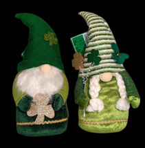 Irish Gnomes Plush Glitter Shamrocks Tabletop Decor St. Patricks Day LARGE 15&quot; - £21.39 GBP