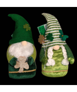 Irish Gnomes Plush Glitter Shamrocks Tabletop Decor St. Patricks Day LAR... - £21.07 GBP