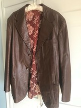 Men&#39;s Vintage 1970s Leather Blazer Jacket  &quot;San Francisco&quot; 42 - £69.12 GBP