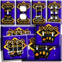OPEN CASINO SIGN LIGHT SWITCH OUTLET WALL PLATE MAN CAVE POKER GAME BAR ... - $10.79+