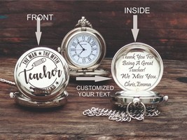 Pocket Watch - Personalized Watch - Teacher&#39;s Day Gift - Engraved Pocket Watch - £18.43 GBP+