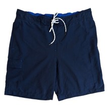 GOODFELLOW &amp; CO Mens Sz Large Navy Blue Swim Trunks Shorts with Drawstring - £13.30 GBP