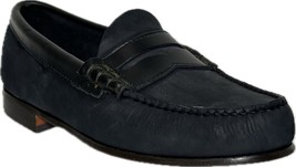 G.H.BASS 1 WEEJUNS POPSTITCH MEN&#39;S BLACK HANDCRAFTED LEATHER PENNY LOAFE... - $79.99