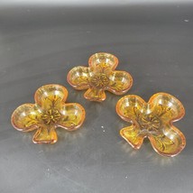 VTG Tiara Nut Candy Dishes Club Shaped Amber Sandwich Glass No chips, cracks - £12.31 GBP