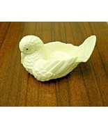 Green Eye White Dove Porcelain Clay Candle Holder Vintage Decor *USED* - €13,37 EUR