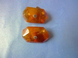 k14 Vintage USSR Soviet Handmade Men Jewelry Baltic Amber gems CUFFLINKS... - $48.87