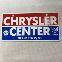 Vintage Plastic License Plate Insert Advertising Dealer Chrysler Center ... - $40.67 CAD