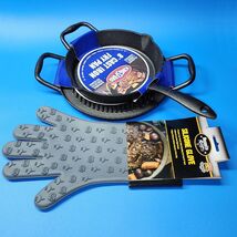 KINGSFORD Cast Iron BBQ Set 8&quot; Skillet, 10&quot; Griddle, Silicone Glove - BR... - $27.98