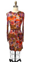 VTG Dress Form Fitting Mod Dress Silk Knit &quot;Lion&quot; Print  1970&#39;S Size S-M... - $118.77