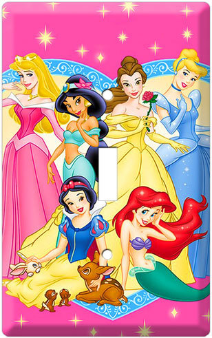 NEW DISNEY PRINCESS AURORA CINDERELLA JUSMIN SINGLE LIGHT SWITCH COVER WALLPLATE