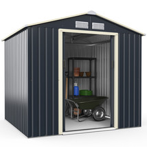 7 X 6 Metal Storage Shed for Garden and Tools w/Sliding Double Lockable Doors - £659.46 GBP