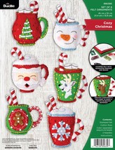 Bucilla, Cozy Christmas, Felt Applique 6 Piece Ornament Making Kit, Perf... - £15.12 GBP