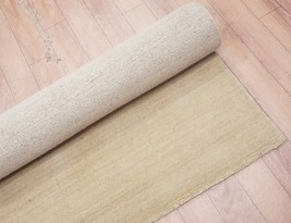 Handmade Ivory Color Wool Rectangle Area Rug for Living Room Hall 5ft x 8ft - £393.31 GBP